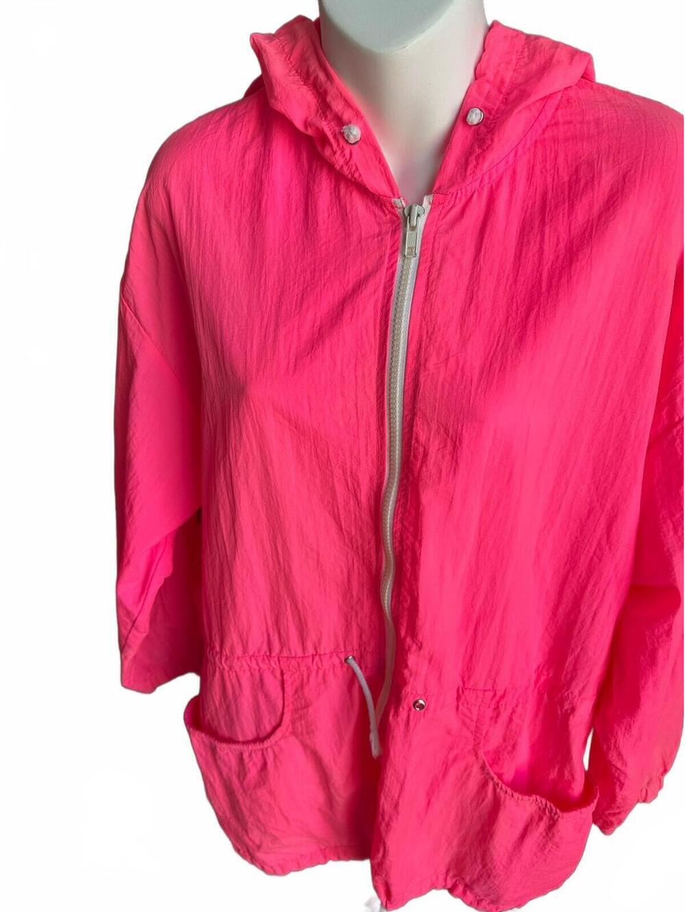 Vintage Avon Hot Pink Hooded Windbreaker M